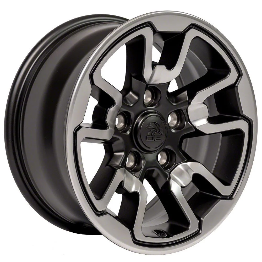 Rebel Style Polished with Black Inlay 5-Lug Wheel; 17x8; 18mm Offset (02-08 RAM 1500, Excluding Mega Cab)