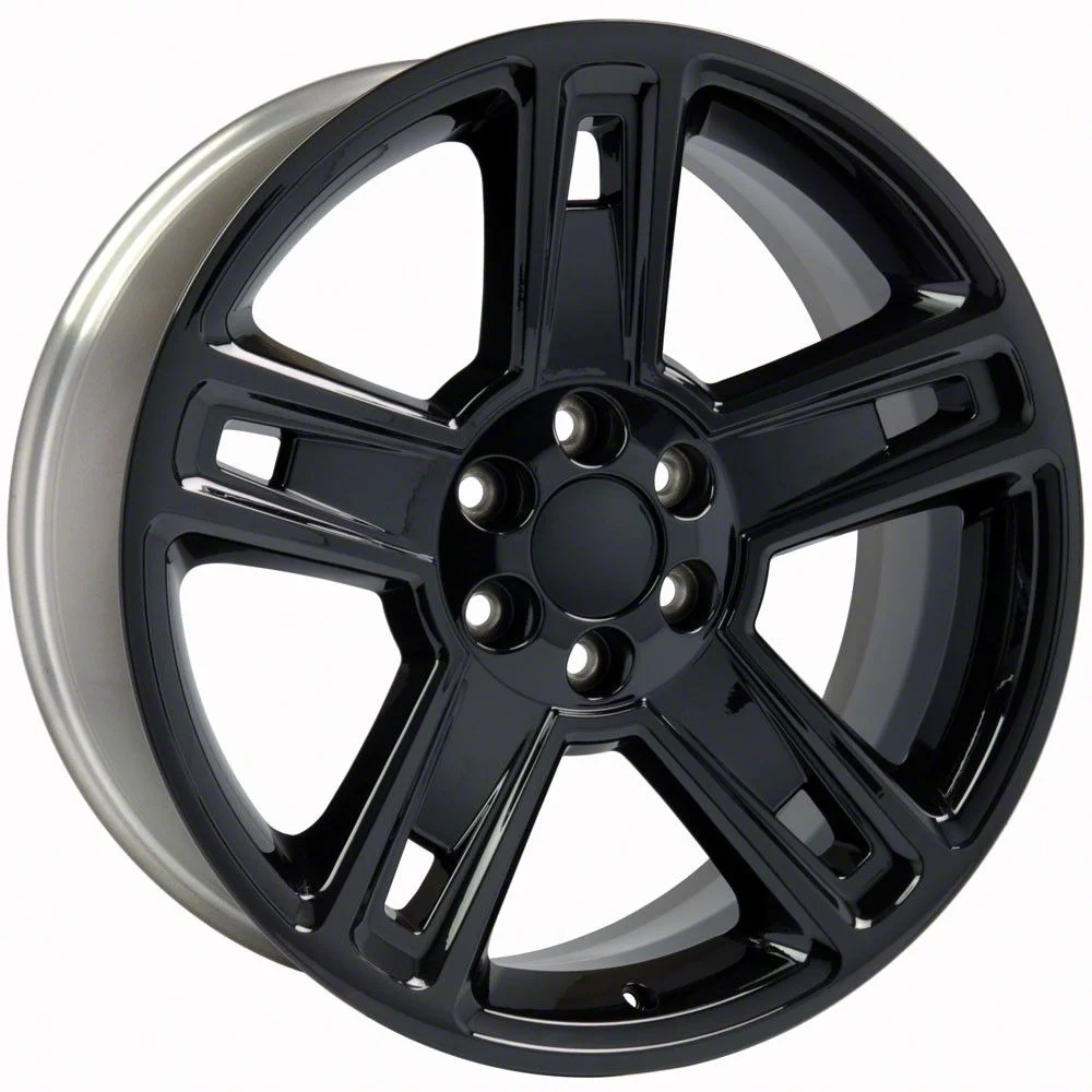 5-Spoke Style Black 6-Lug Wheel; 22x9; 24mm Offset (07-13 Sierra 1500)