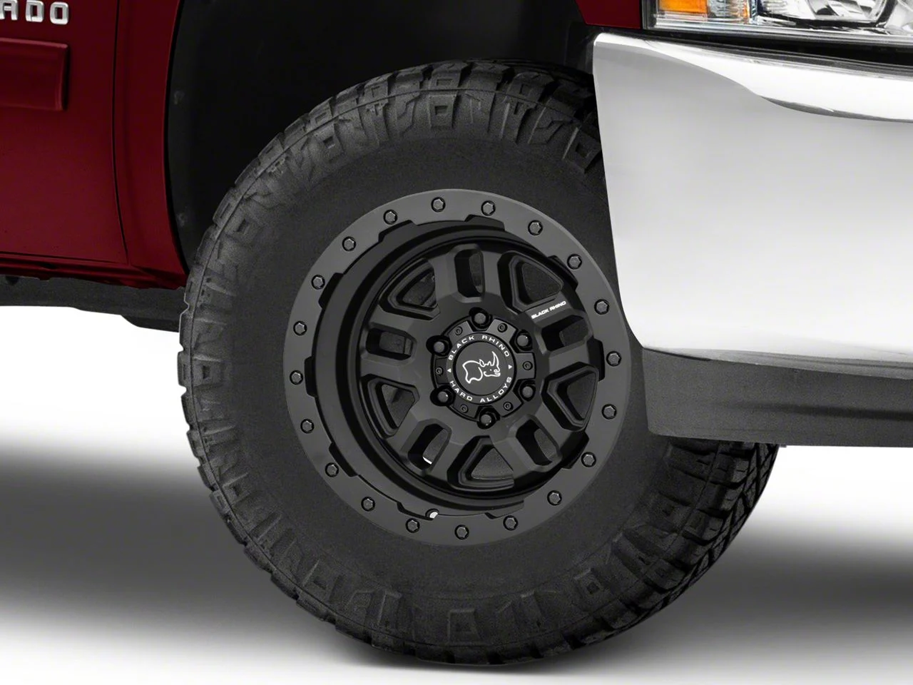 Black Rhino Barstow Textured Matte Black 6-Lug Wheel; 17x9.5; -18mm Offset (07-13 Silverado 1500)