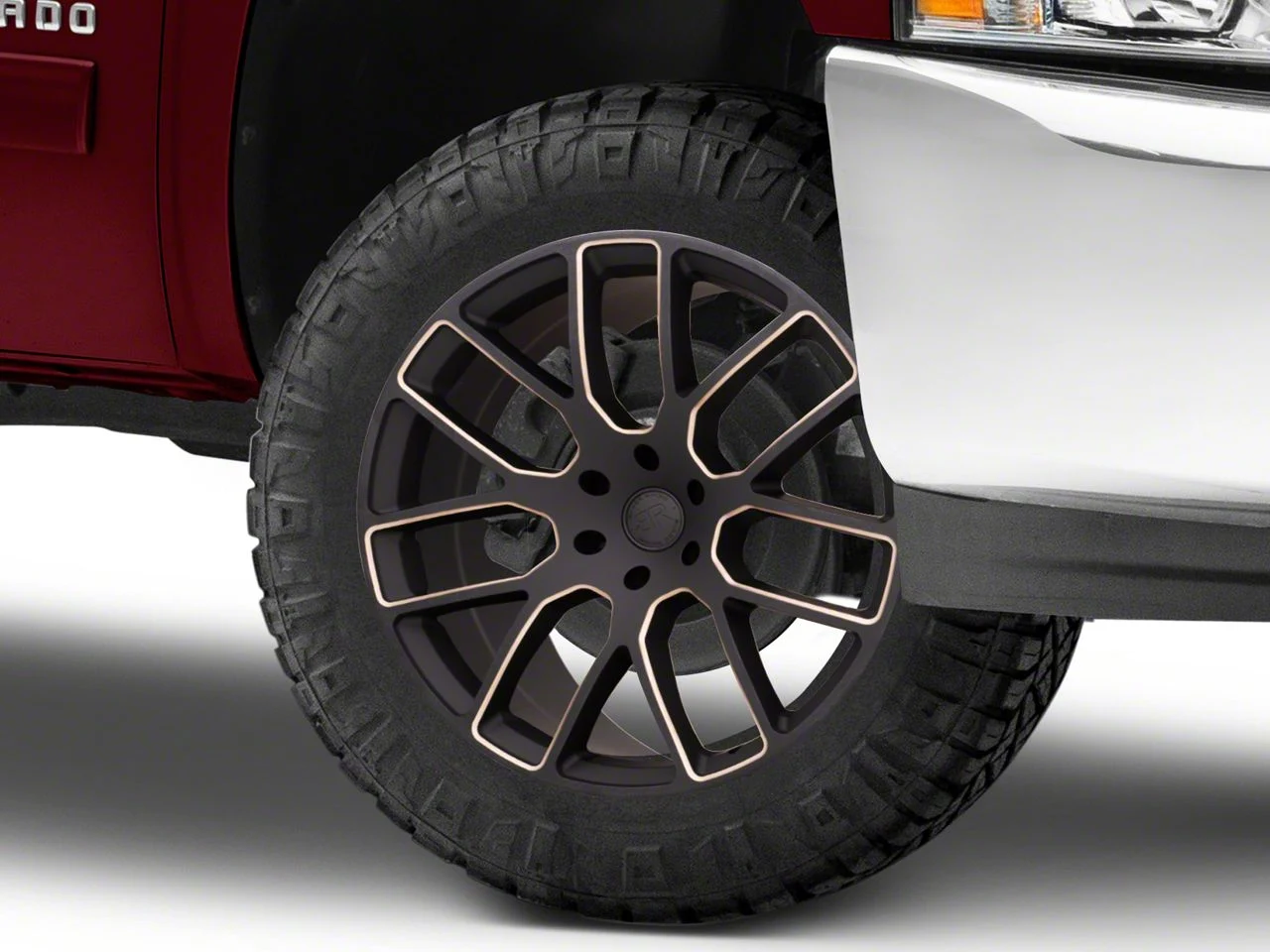 Black Rhino Kunene Matte Black Dart Tint Milled 6-Lug Wheel; 22x9.5; 25mm Offset (07-13 Silverado 1500)