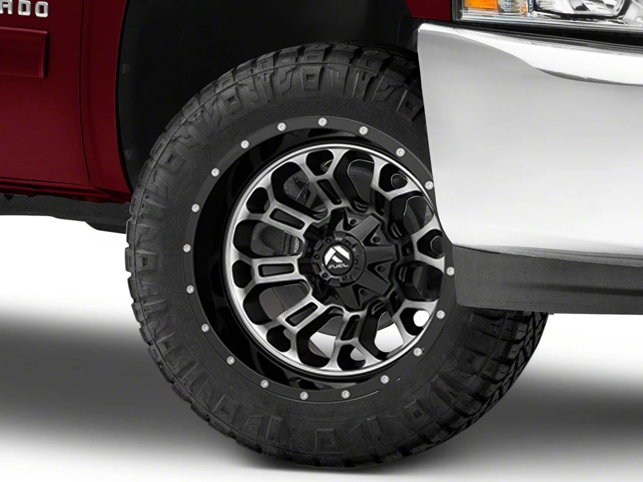 Fuel Wheels Crush Matte Black Machined 6-Lug Wheel; 20x9; 20mm Offset (07-13 Silverado 1500)