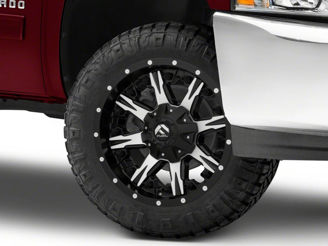 Fuel Wheels NUTZ Matte Black Machined 6-Lug Wheel; 20x10; -24mm Offset (07-13 Silverado 1500)
