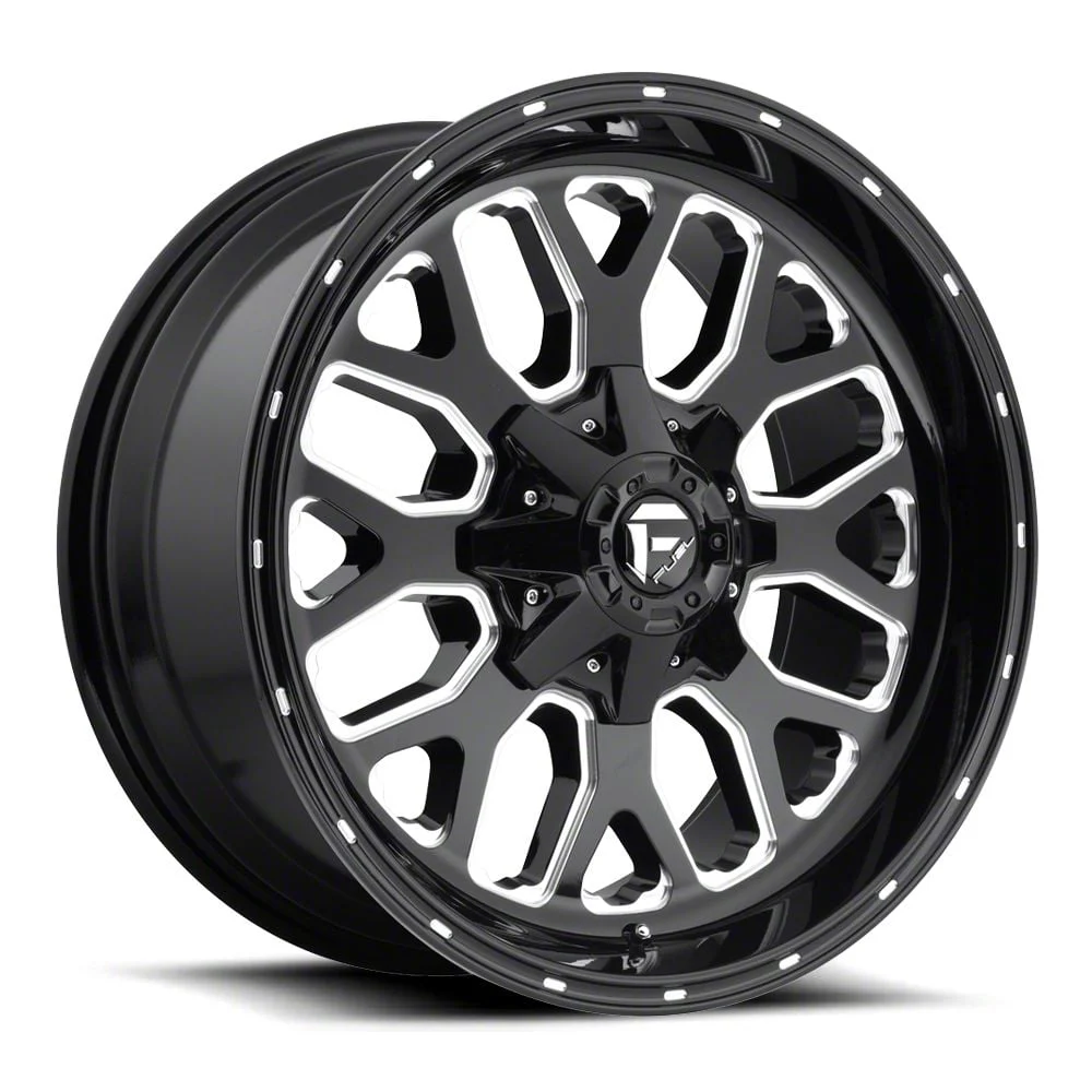 Fuel Wheels Titan Gloss Black Milled 6-Lug Wheel; 18x9; 1mm Offset (07-13 Silverado 1500)
