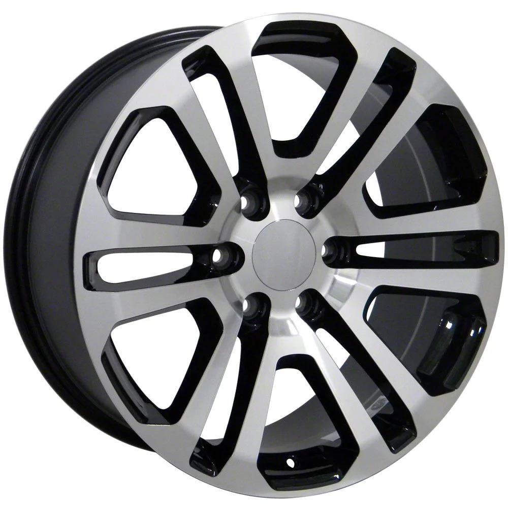 Sierra Style Black Machined 6-Lug Wheel; 20x9; 31mm Offset (07-13 Silverado 1500)