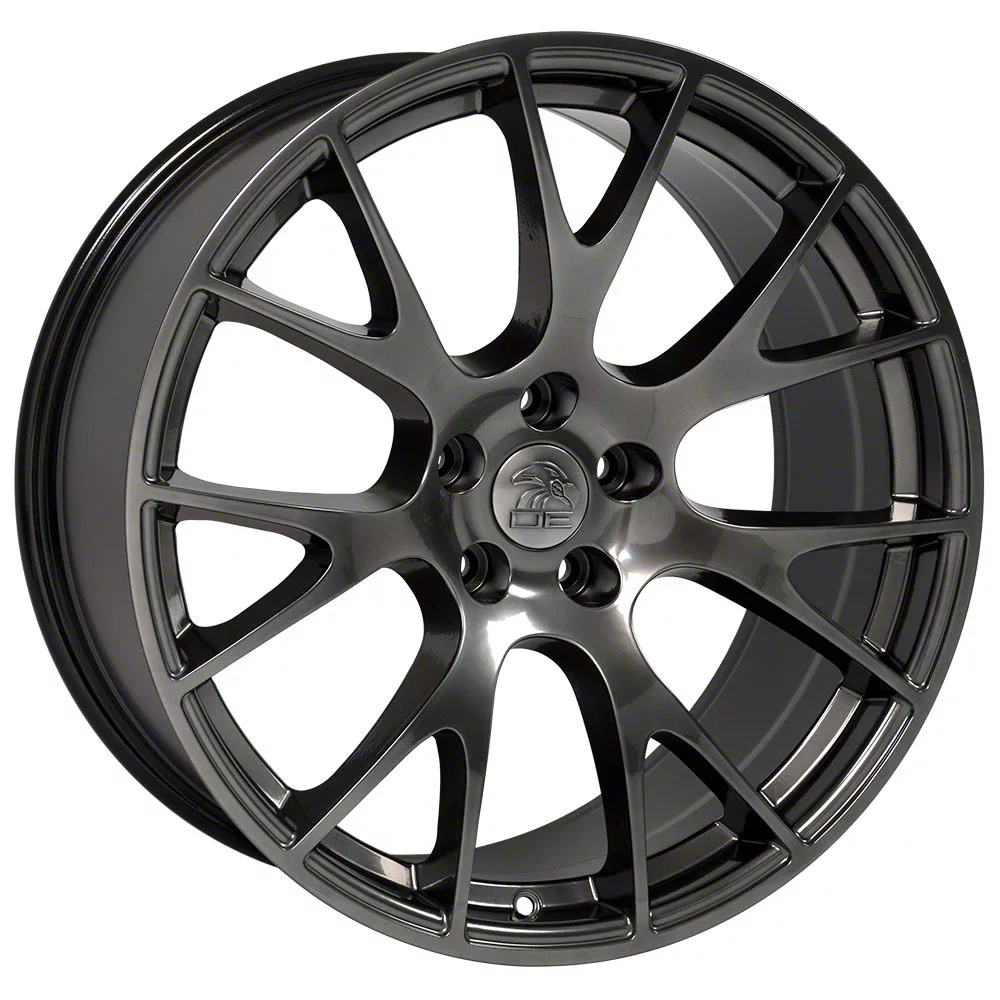 Hellcat Style Hyper Black 5-Lug Wheel; 22x10; 25mm Offset (09-18 RAM 1500)