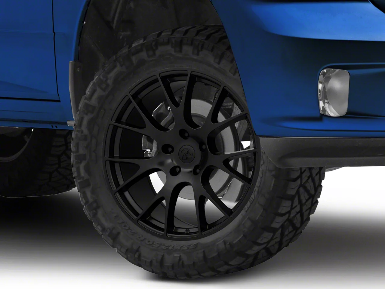 Hellcat Style Satin Black 5-Lug Wheel; 22x10; 25mm Offset (09-18 RAM 1500)