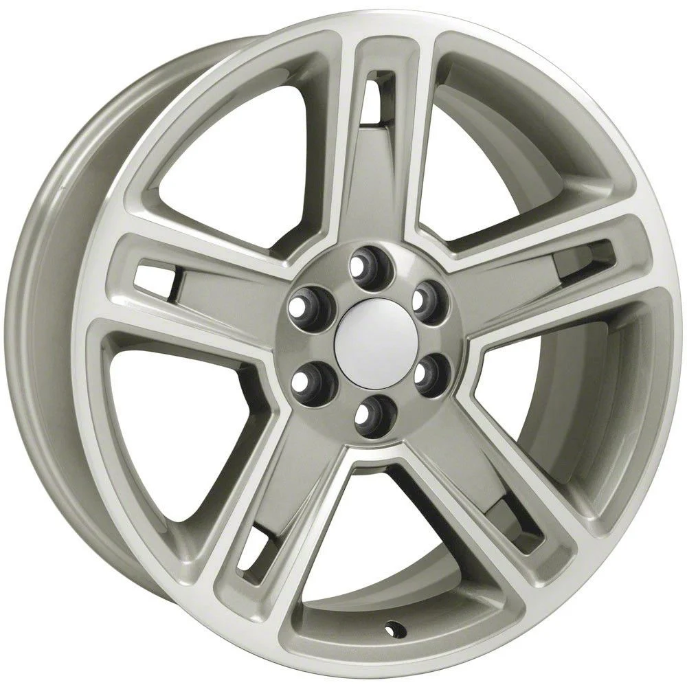5-Spoke Style Hyper Black Machined 6-Lug Wheel; 22x9; 24mm Offset (14-18 Silverado 1500)