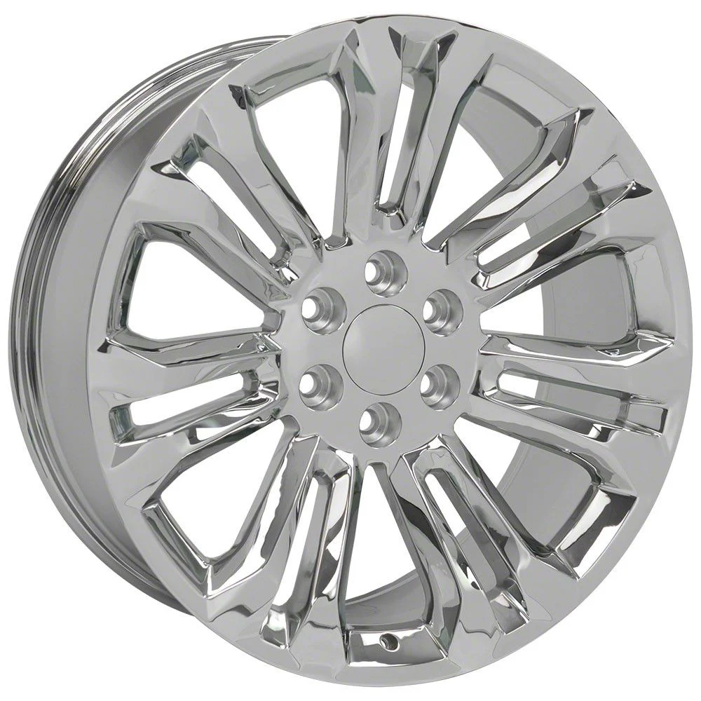 7-Double Spoke Style Chrome 6-Lug Wheel; 22x9; 24mm Offset (14-18 Silverado 1500)