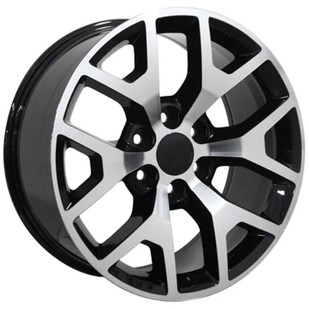 Honeycomb Style Black Machined 6-Lug Wheel; 20x9; 27mm Offset (14-18 Silverado 1500)