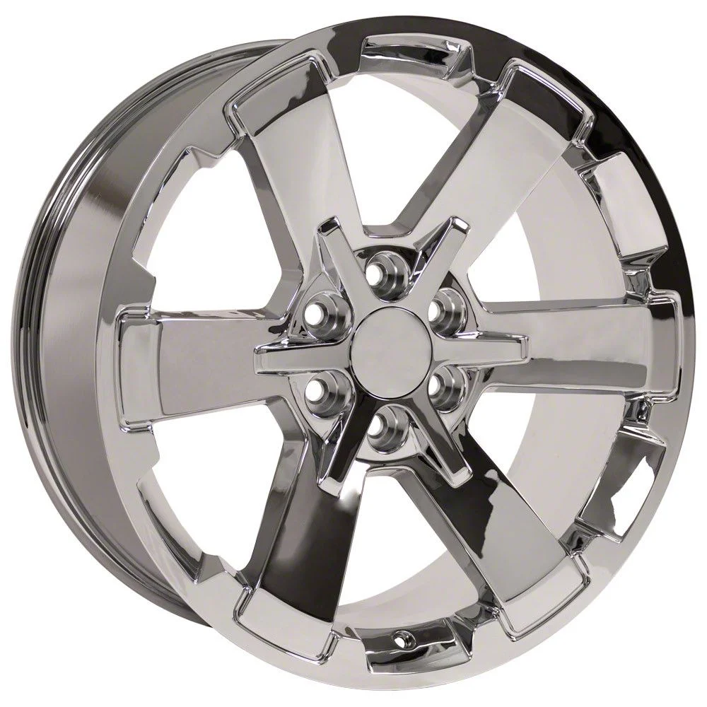 Rally Style Chrome 6-Lug Wheel; 22x9; 24mm Offset (14-18 Silverado 1500)