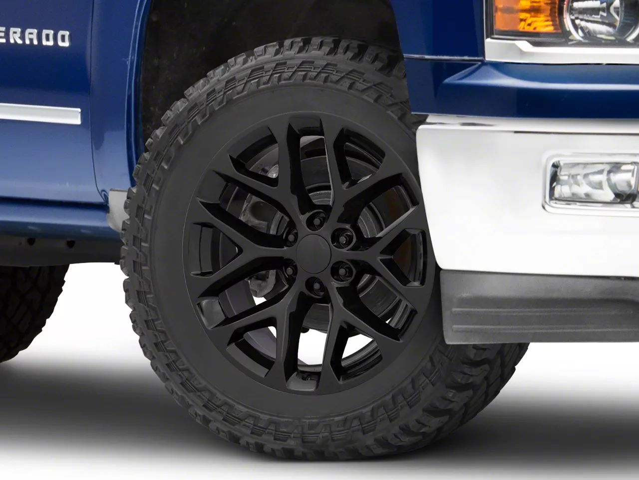 Snowflake Style Black 6-Lug Wheel; 22x9; 24mm Offset (14-18 Silverado 1500)