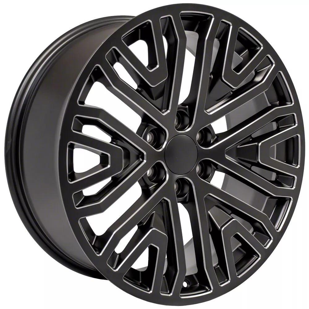 Next Gen Sierra Style Black Milled 6-Lug Wheel; 22x9; 28mm Offset (19-26 Sierra 1500)