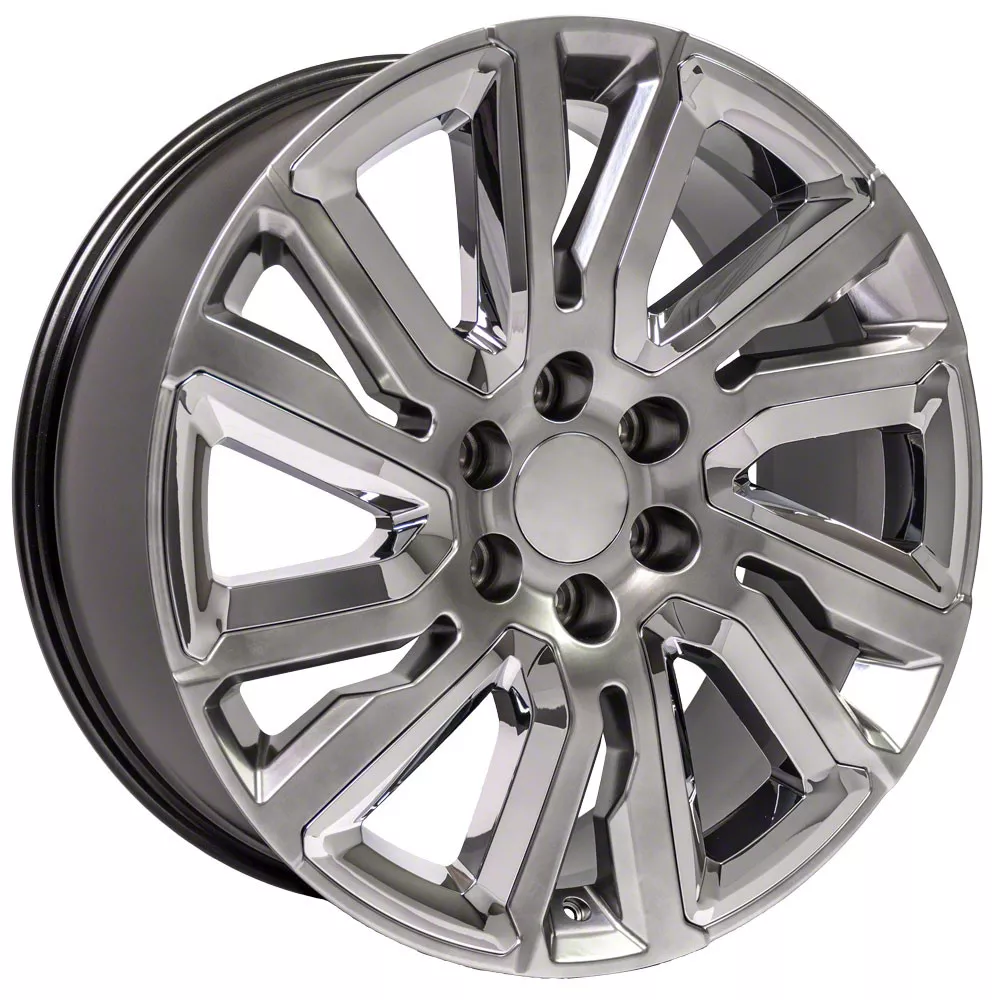 Next Gen Sierra Style Hyper Black with Chrome Insert 6-Lug Wheel; 22x9; 28mm Offset (19-26 Sierra 1500)