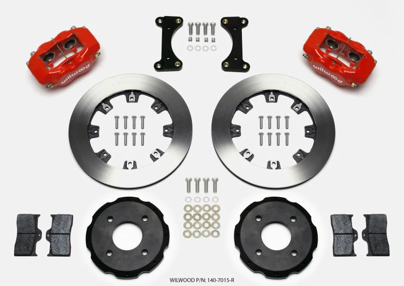 Wilwood Forged Dynalite Front Hat Kit 12.19in Drilled Red 2002 Mitsubishi Lancer