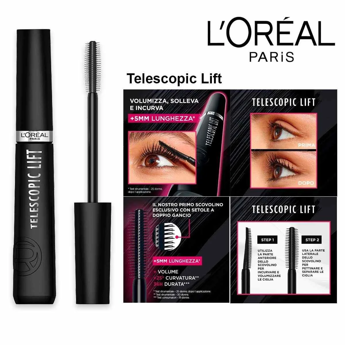 Mascara L'Oréal Telescopic Lift nero