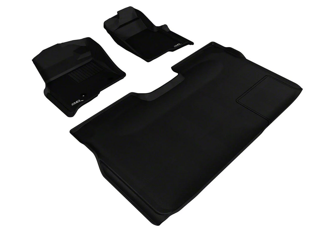 3D MAXpider KAGU Series All-Weather Custom Fit Front and Rear Floor Liners; Black (10-14 F-150 SuperCrew)
