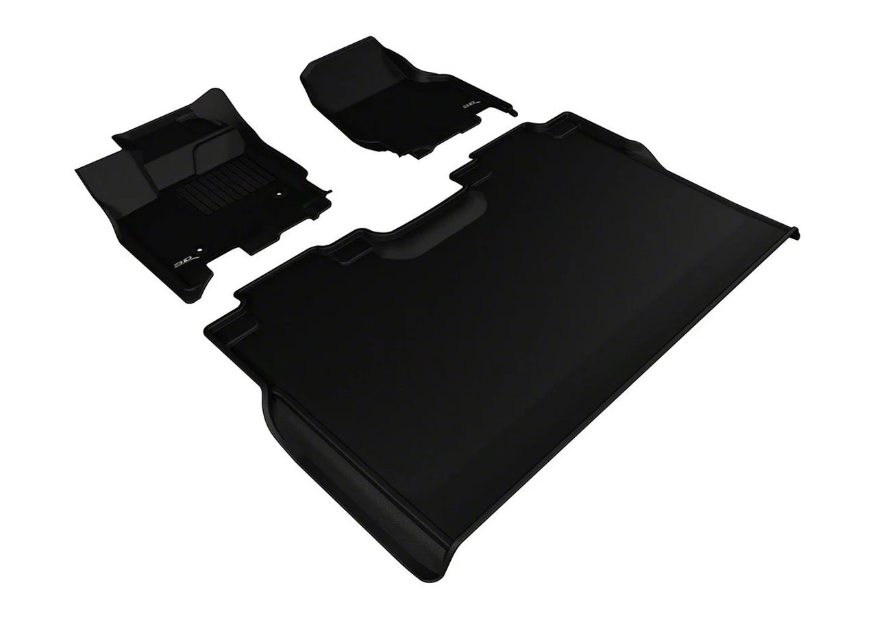 3D MAXpider KAGU Series All-Weather Custom Fit Front and Rear Floor Liners; Black (15-26 F-150 SuperCrew)