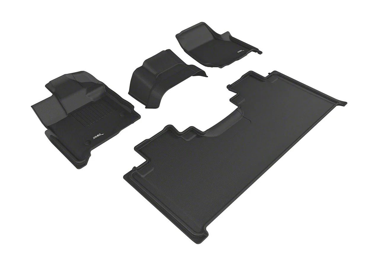 3D MAXpider KAGU Series All-Weather Custom Fit Front and Rear Floor Liners; Black (15-26 F-150 SuperCab)