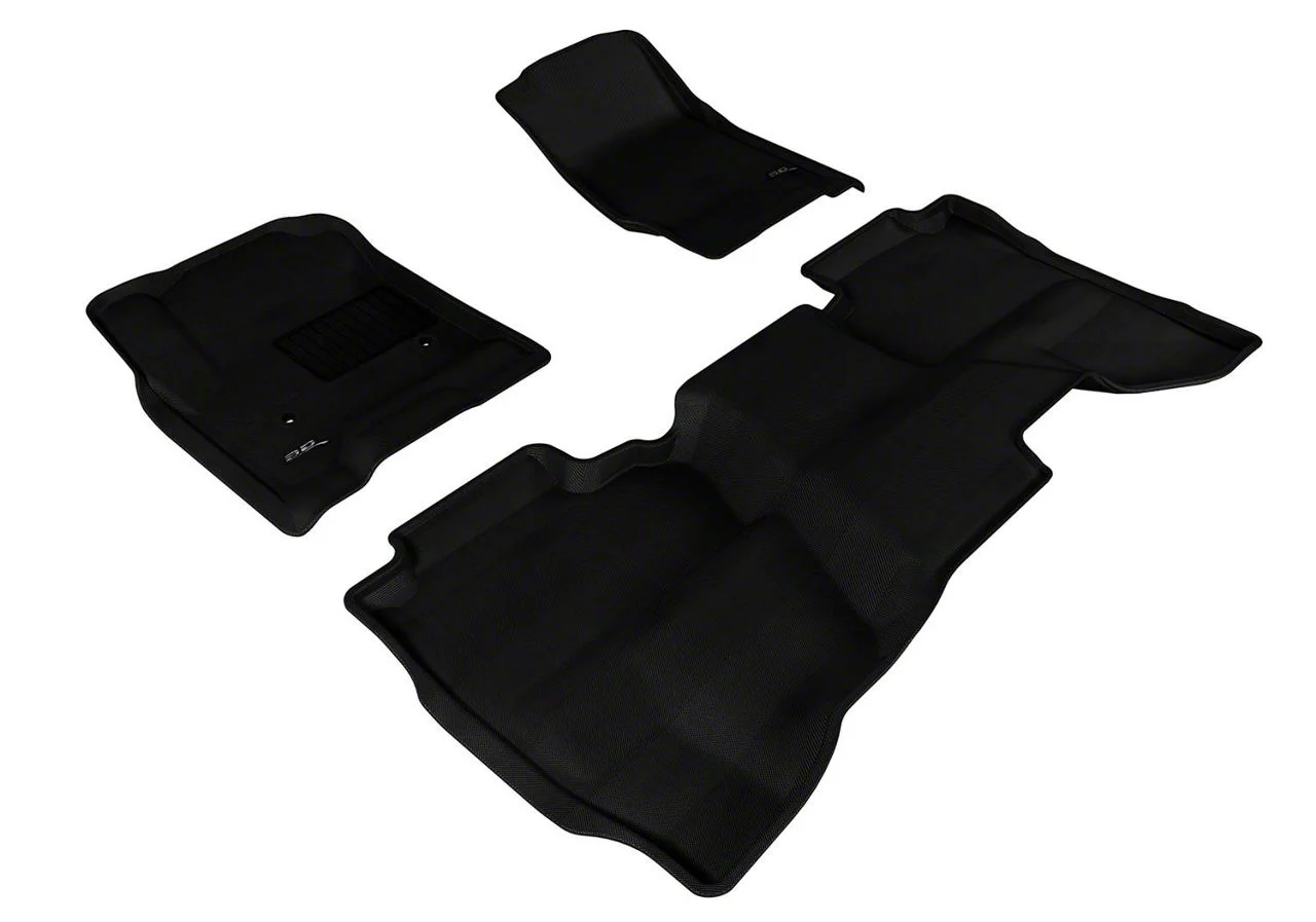 3D MAXpider KAGU Series All-Weather Custom Fit Front and Rear Floor Liners; Black (14-18 Silverado 1500 Double Cab)