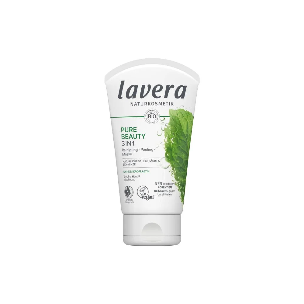 Lavera Pure Beauty Detergente Scrub e Maschera 3in1, 125 ml