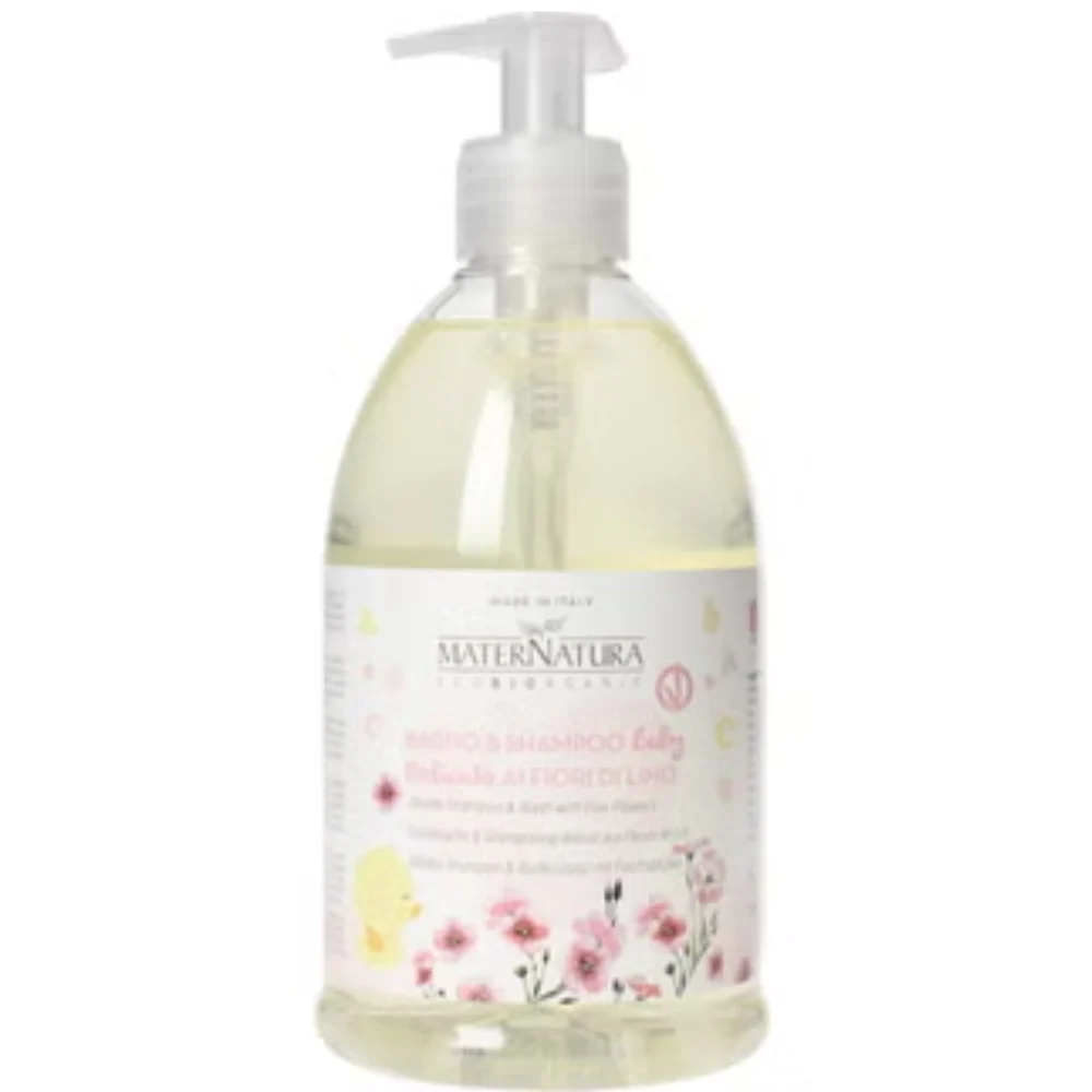 Maternatura BABY Bagno & Shampoo Delicato ai Fiori di Lino, 500 ml