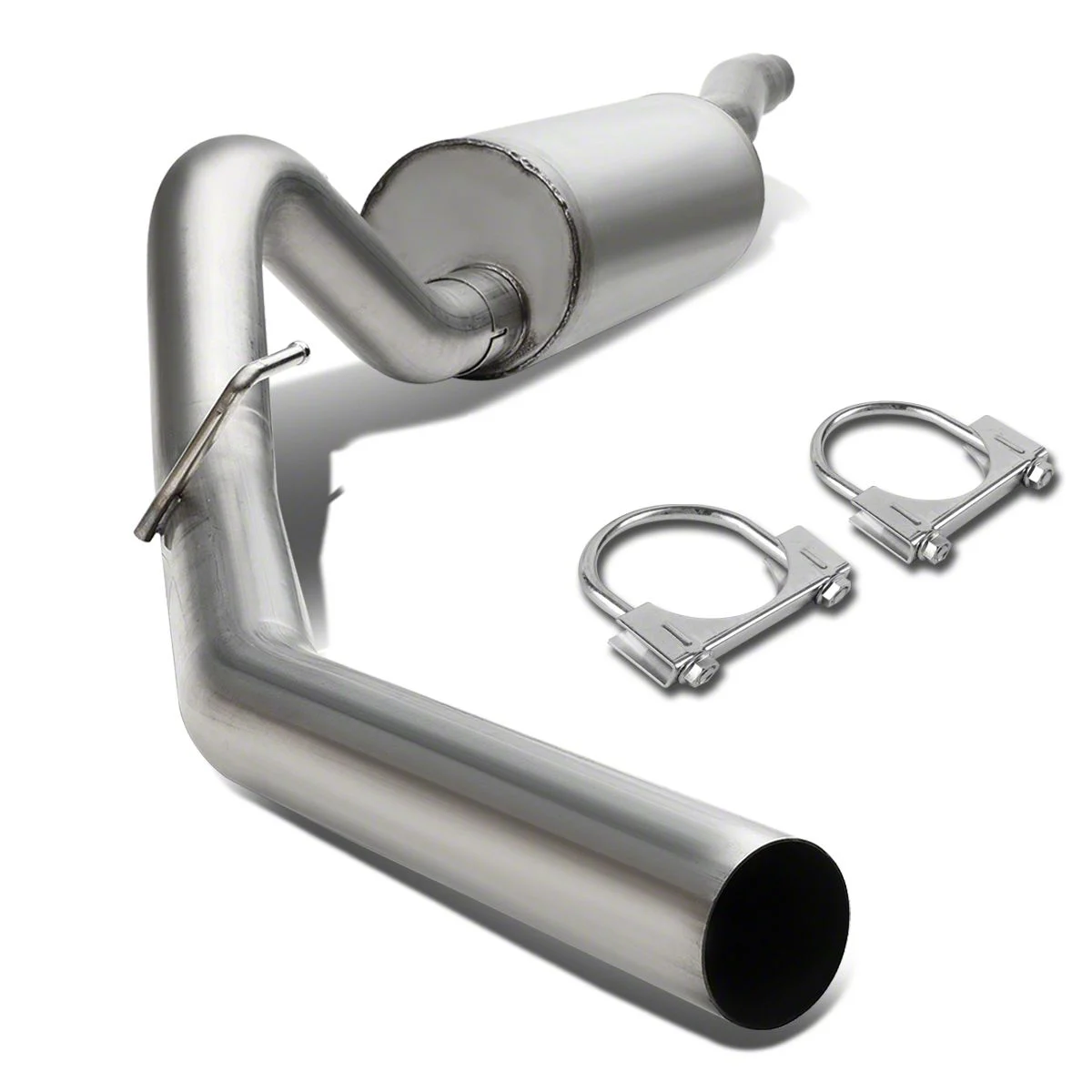 Single Exhaust System with Polished Tip; Side Exit (09-10 4.6L F-150)