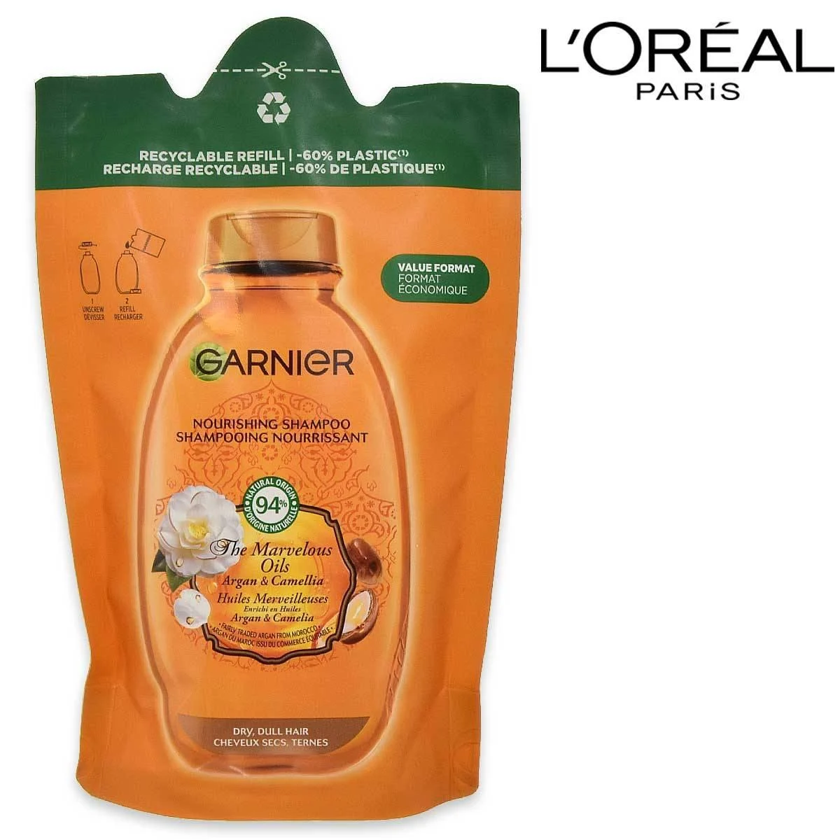 Garnier shampoo ricarica 250 ml olio meraviglioso