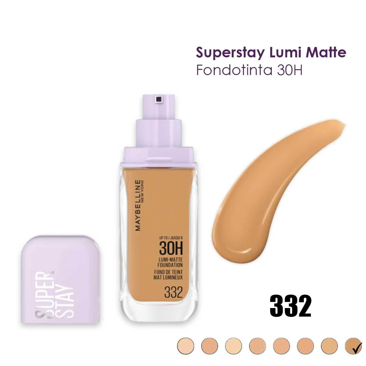 Maybelline fondotinta liquido superstay lumi matte 30ore numero 332