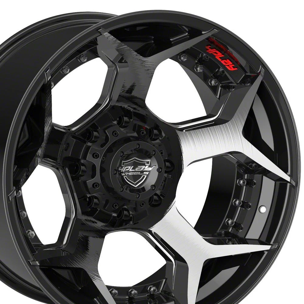 4Play 4P50 Brushed Black 8-Lug Wheel; 20x10; -24mm Offset (11-16 F-250 Super Duty)