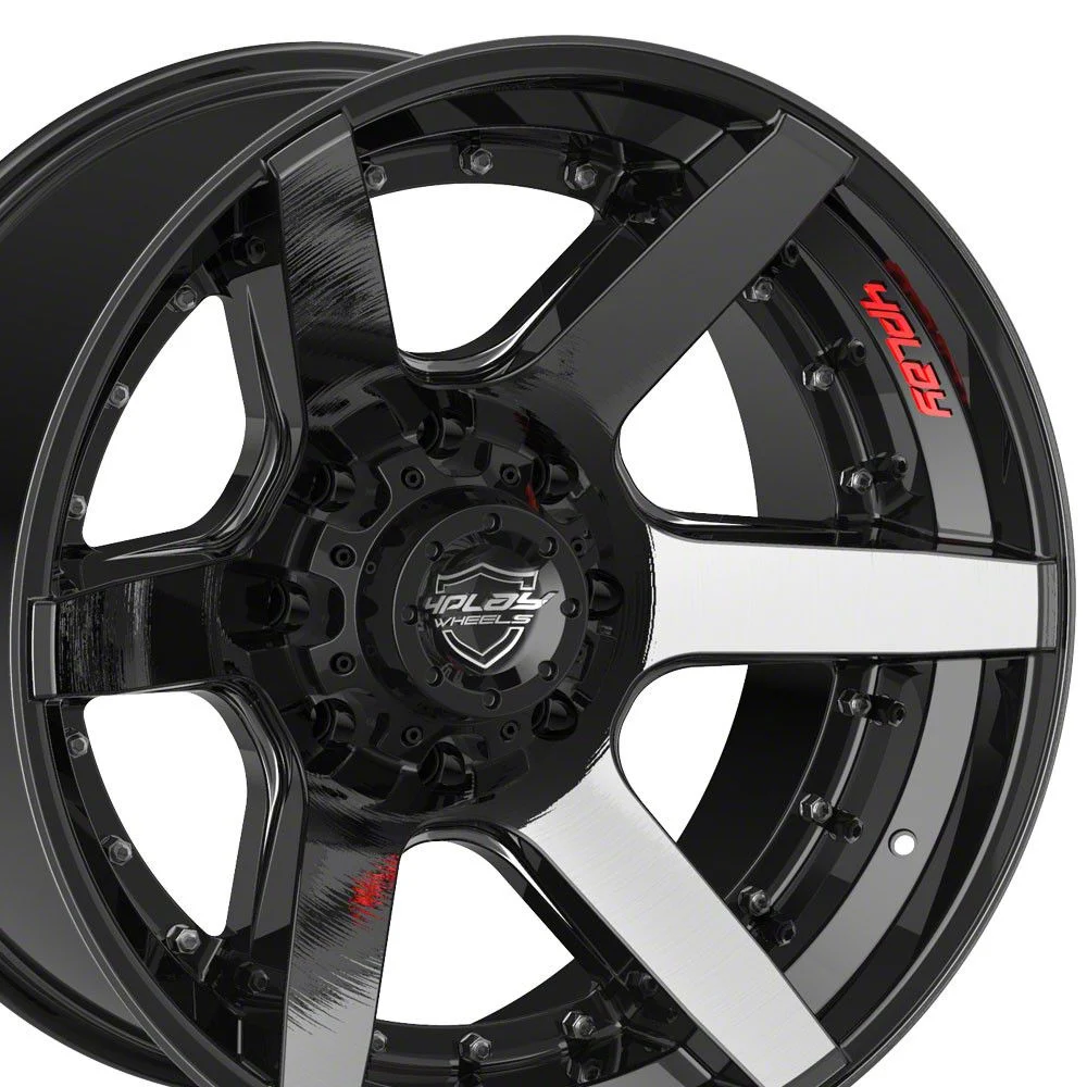 4Play 4P60 Brushed Black 8-Lug Wheel; 20x10; -24mm Offset (11-16 F-250 Super Duty)