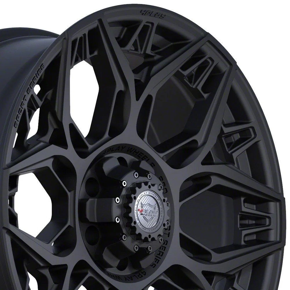 4Play 4PS60 Satin Black 6-Lug Wheel; 22x9; 0mm Offset (14-18 Silverado 1500)
