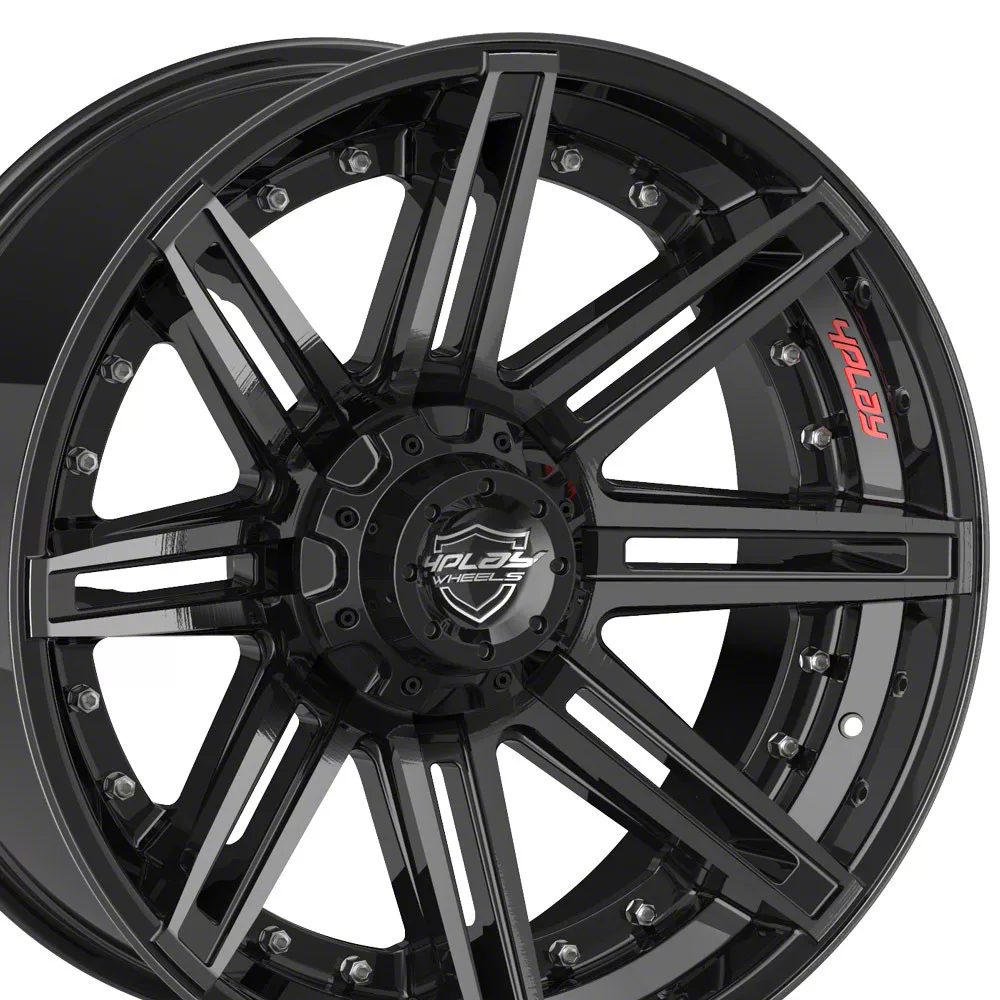 4Play 4P08 Brushed Black 6-Lug Wheel; 20x10; -18mm Offset (15-20 F-150)