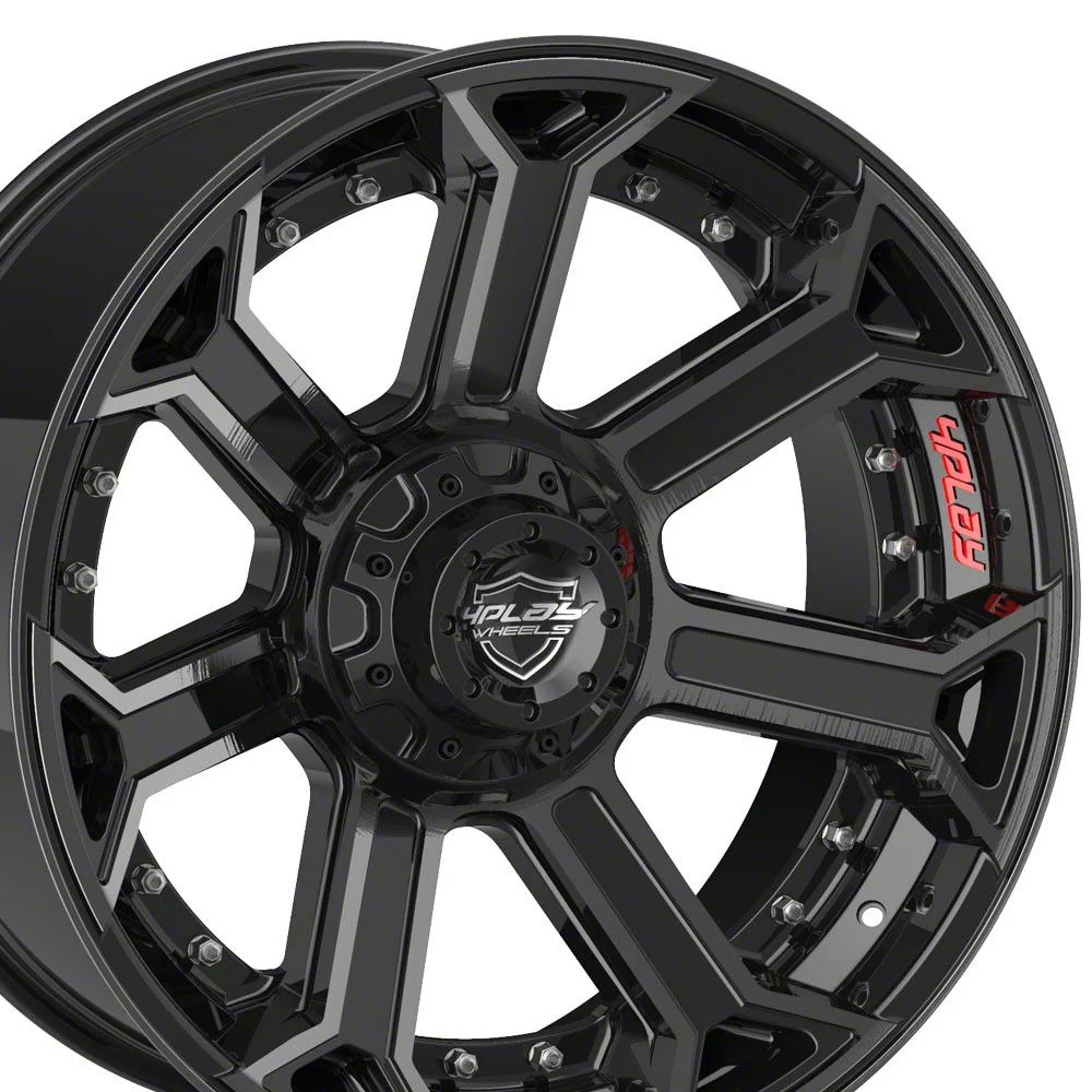 4Play 4P70 Brushed Black 5-Lug Wheel; 20x10; -24mm Offset (02-08 RAM 1500, Excluding Mega Cab)