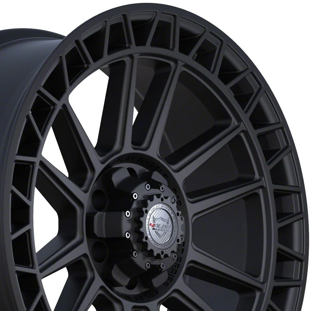 4Play 4PS12 Satin Black 6-Lug Wheel; 22x9; 0mm Offset (19-26 RAM 1500)
