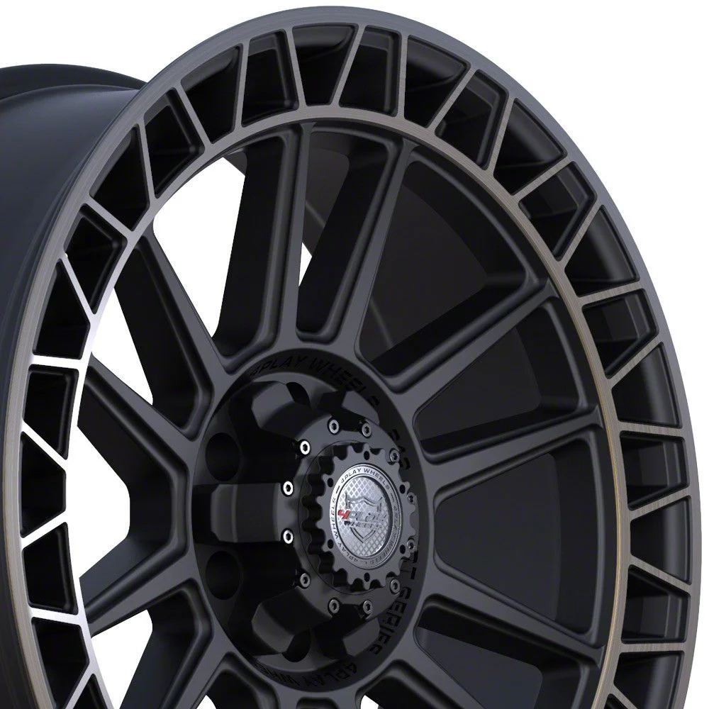 4Play 4PS12 Satin Black Machined with Bronze 6-Lug Wheel; 22x9; 0mm Offset (19-23 Ranger)
