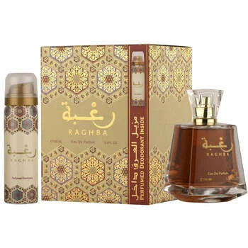Lattafa perfumes Raghba Gift set Eau de parfum 100 ml e deodorante spray 50 ml