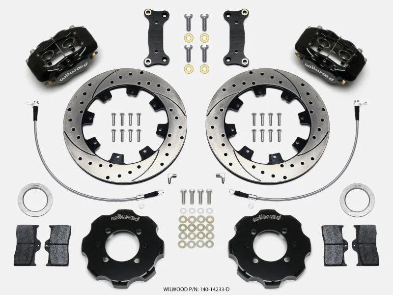 Wilwood Forged Dynalite Front Hat Kit 12.19in Drilled 2016-Up Mazda MX5 Miata w/ Lines