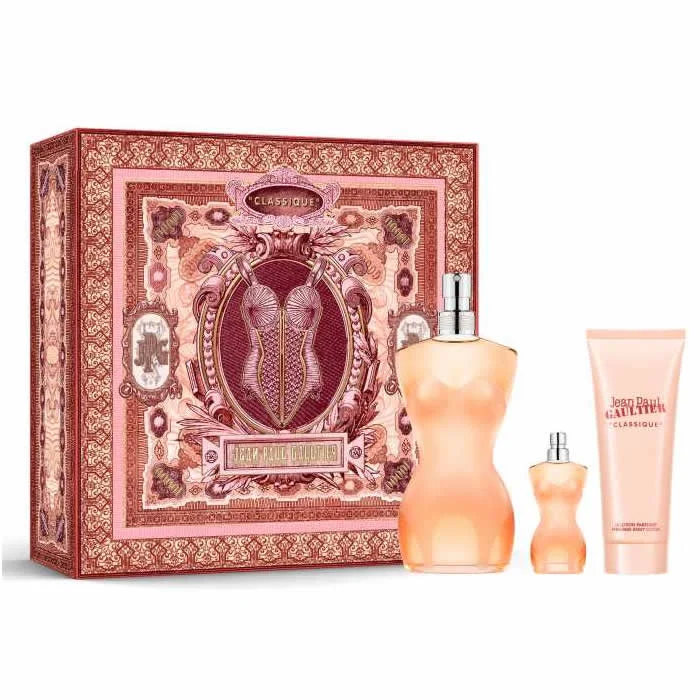 Jean Paul Gaultier Classique Eau De Toilette Spray Set 100 ml 3 pezzi