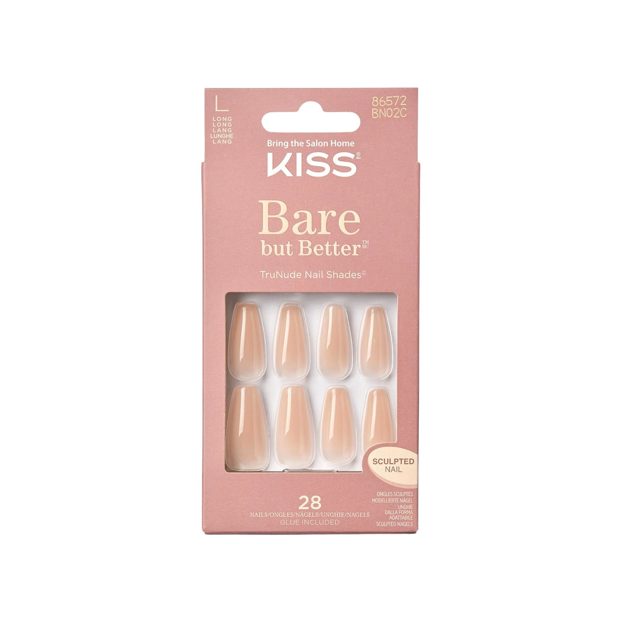 Kiss my face Bare but Better Nude Drama unghie ( 28 pcs )