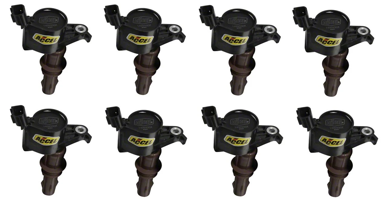Accel SuperCoil Ignition Coils; Black; 8-Pack (08-10 4.6L, 5.4L F-150)