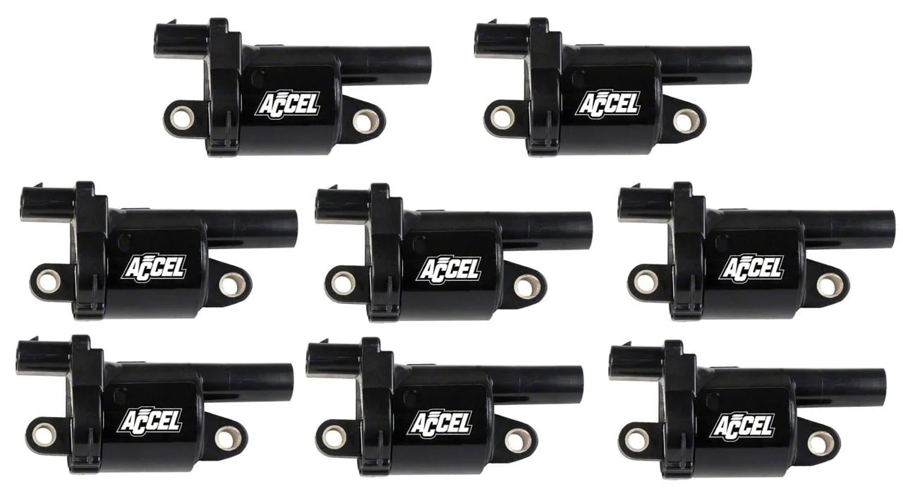 Accel Round Coil Packs; Black (14-18 V8 Silverado 1500)