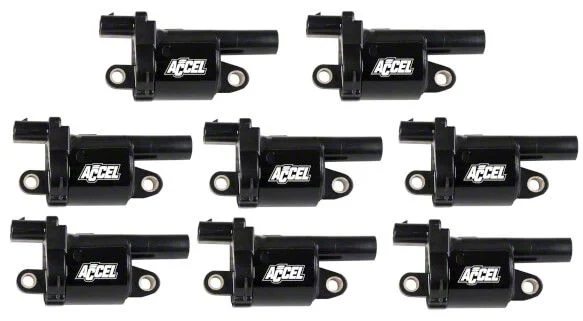 Accel Round Coil Packs; Black (15-18 5.3L Tahoe)
