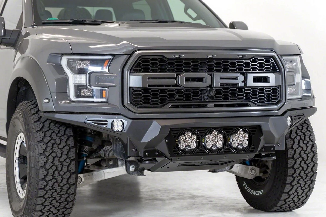 Addictive Desert Designs Bomber Front Bumper for Baja Designs LP6 Round Lights (17-20 F-150 Raptor)