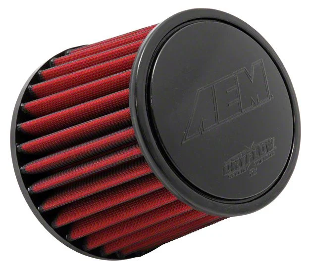 AEM Induction DryFlow Air Filter; 4-Inch Inlet / 5.25-Inch Length (Universal; Some Adaptation May Be Required)