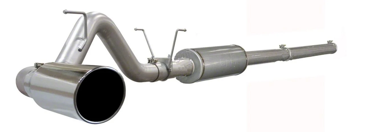 AFE Large Bore-HD 4-Inch Single Exhaust System with Polished Tip; Side Exit (04-07 5.9L RAM 2500)