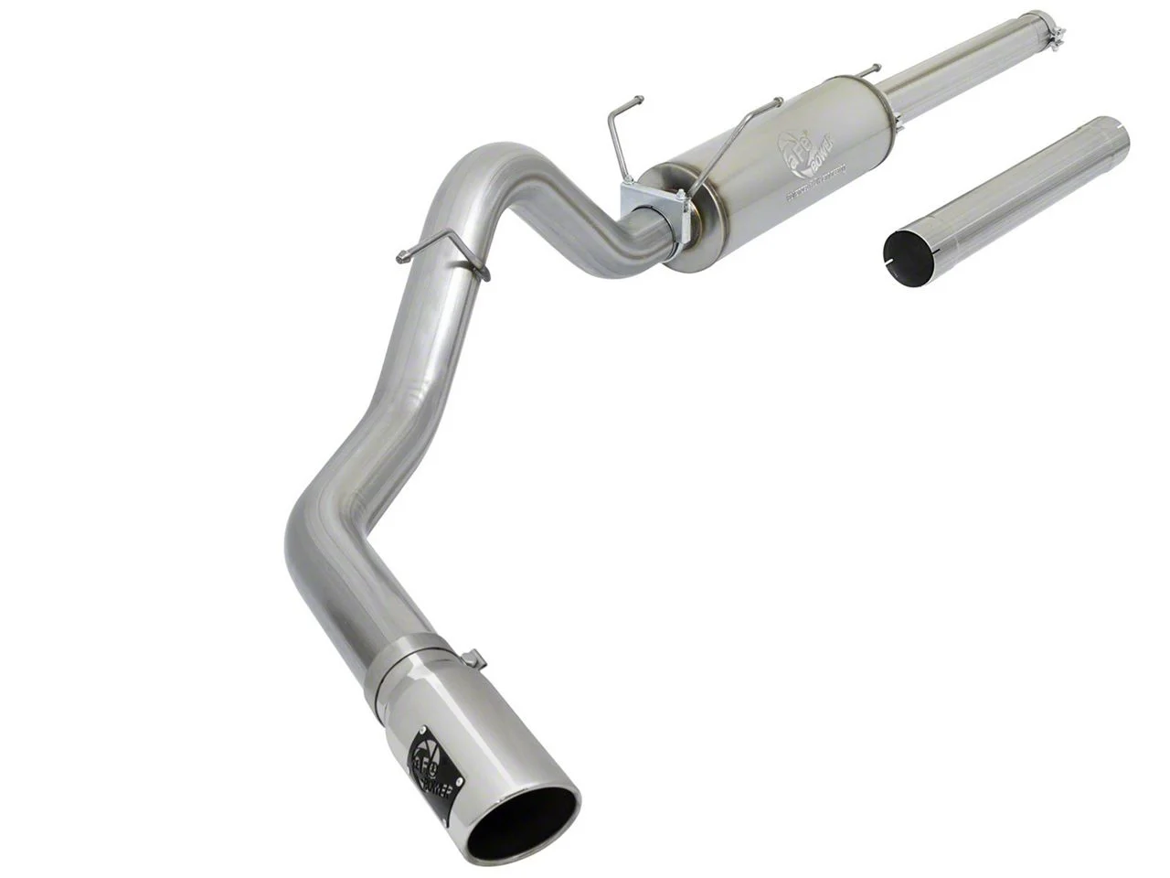 AFE Large Bore-HD 4-Inch Single Exhaust System with Polished Tip; Side Exit (03-04 5.9L RAM 2500)
