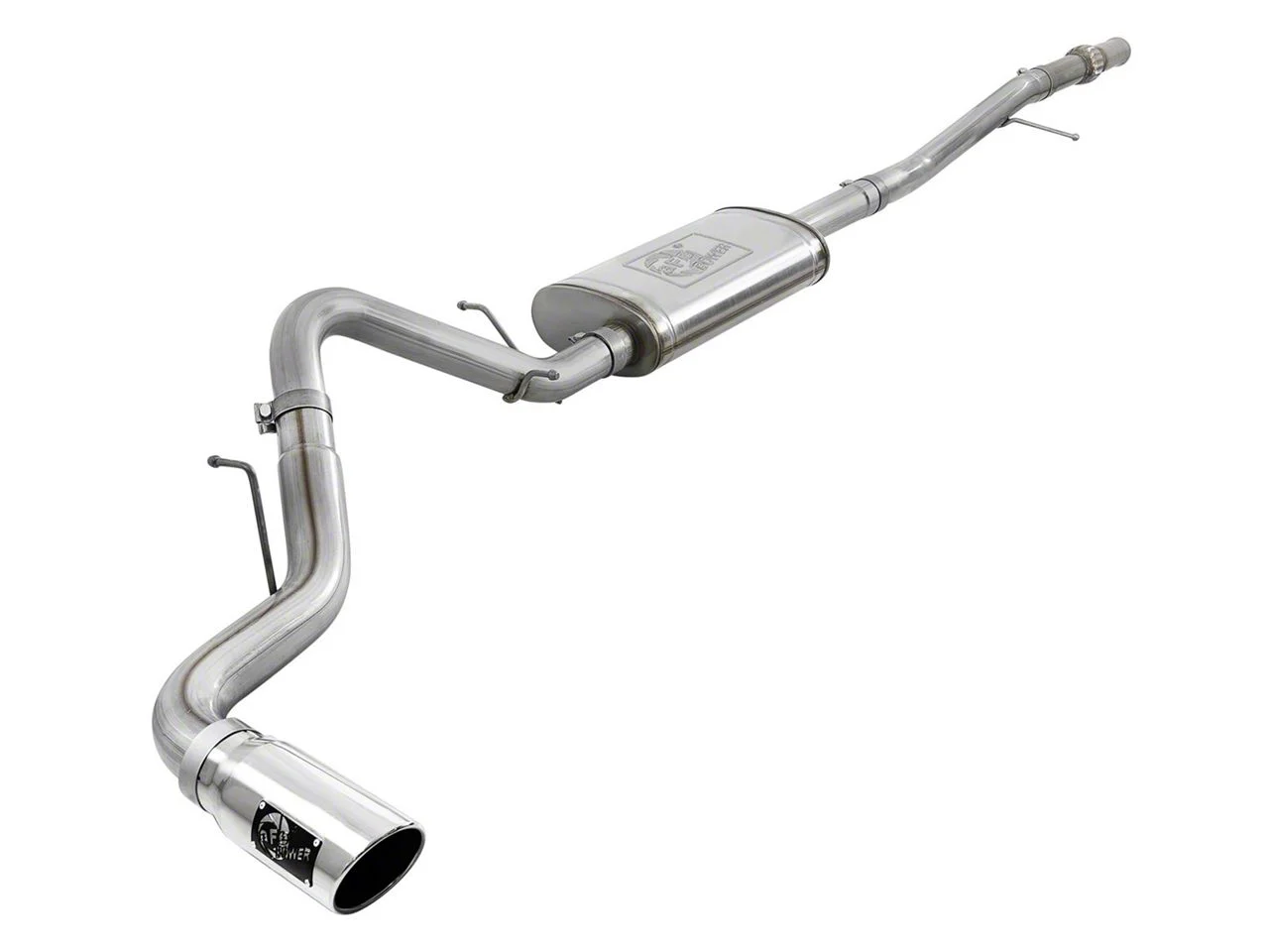 AFE Apollo GT Series Single Exhaust System with Polished Tip; Side Exit (19-26 4.3L Sierra 1500)