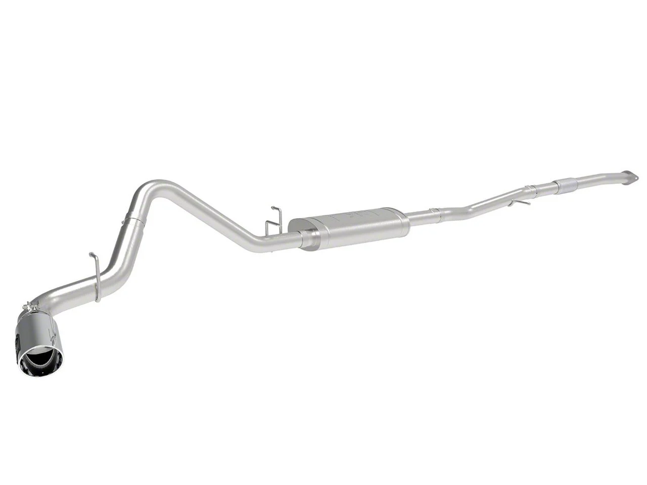 AFE Apollo GT Series Single Exhaust System with Polished Tip; Side Exit (19-26 2.7L Sierra 1500)