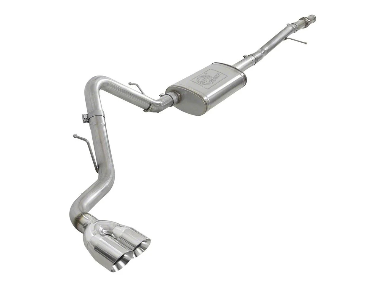 AFE Vulcan Series 3-Inch Single Exhaust System with Polished Tips; Side Exit (19-26 4.3L Sierra 1500)