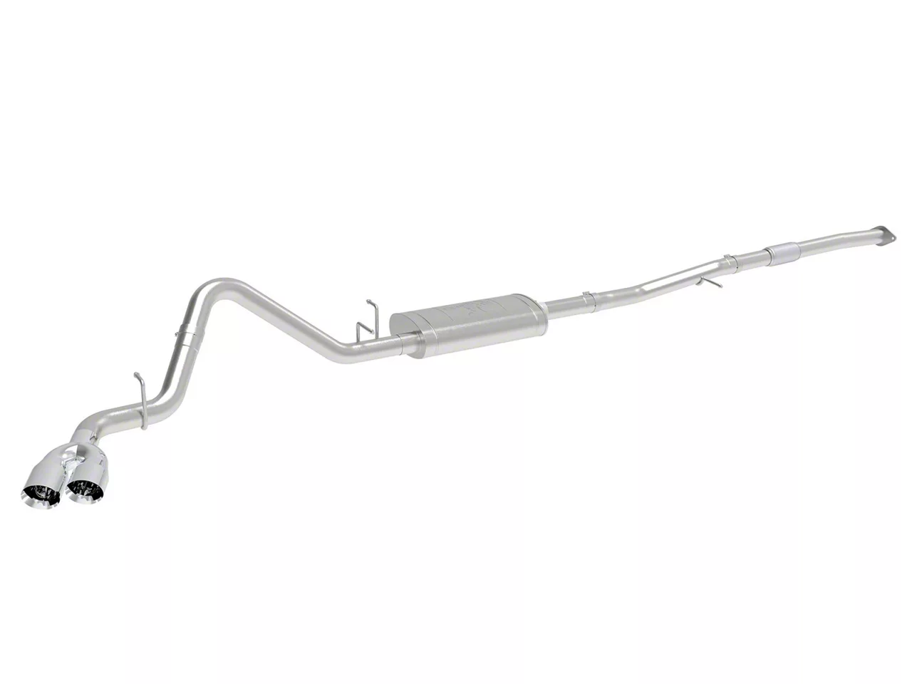 AFE Vulcan Series 3-Inch Single Exhaust System with Polished Tips; Side Exit (19-26 2.7L Sierra 1500)